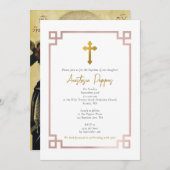 Griechisch-orthodoxe Christening Girl Taufe Einladung (Vorne/Hinten)