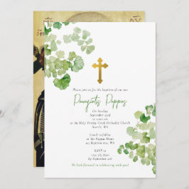 Griechisch-orthodoxe Christening Taufbecken Grüne Einladung