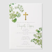 Griechisch-orthodoxe Christening Taufbecken Grüne Pergament Einladungen (Vorderseite)