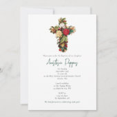 Griechisch-orthodoxe Christening Taufe Cross Boy G Einladung (Vorderseite)