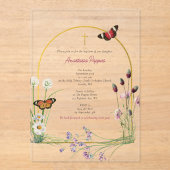 Griechisch-orthodoxe Christening Taufe Girl-Wildbl Acryleinladungen (Vorderseite)