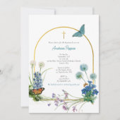 Griechisch-orthodoxe Christening Taufe Junge Wildb Einladung (Vorderseite)