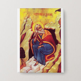 Griechisch-orthodoxe Ikone des Propheten Elija Button