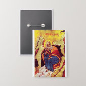 Griechisch-orthodoxe Ikone des Propheten Elija Button (Vorderseite/Rückseite)