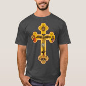 griechisch-orthodoxe Ikone Jesus Christus Kreuzkre T-Shirt (Vorderseite)