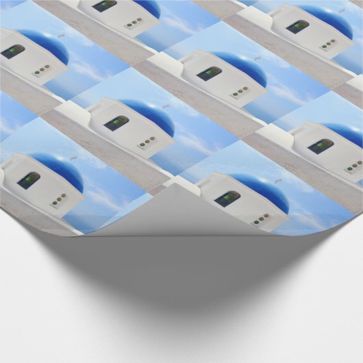 Griechisch-orthodoxe Kirche in Santorini Insel, Geschenkpapier (Ecke)