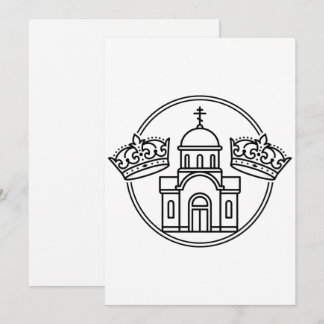 Griechisch-orthodoxe Kirche mit zwei Hochzeitskron Einladung