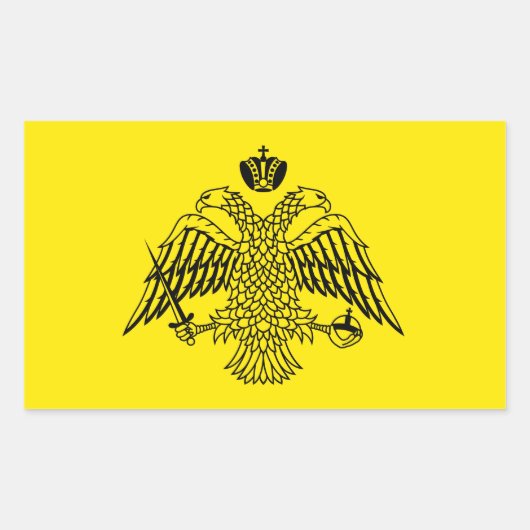 Griechisch-orthodoxe Kirchenflagge Berg Athos Rechteckiger Aufkleber (Vorderseite)