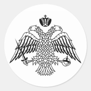 Griechisch-orthodoxe Kirchenflagge Berg Athos Runder Aufkleber