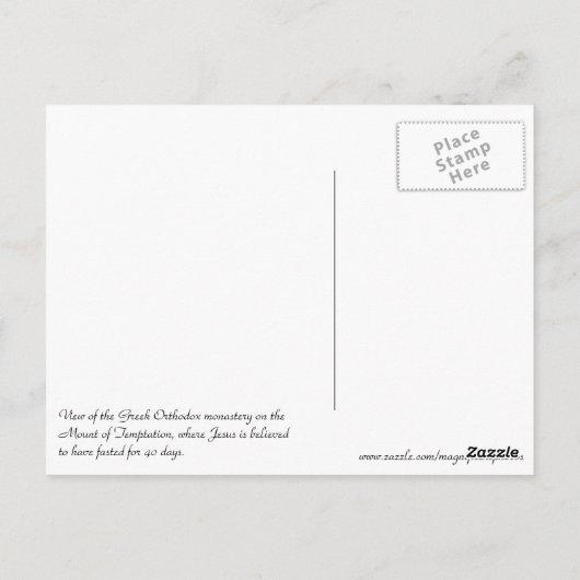 Griechisch-orthodoxe Kloster in Jericho, Palästina Postkarte (Rückseite)