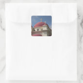 griechisch-orthodoxe Kloster Quadratischer Aufkleber (Tasche)