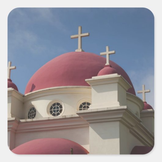 griechisch-orthodoxe Kloster Quadratischer Aufkleber (Vorderseite)