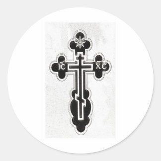 griechisch-orthodoxe Kreuz Runder Aufkleber