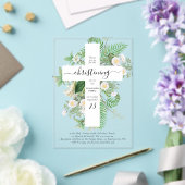 Griechisch-orthodoxe Taufe Christening Cross Green Acryleinladungen (In Situ (Hochzeit))