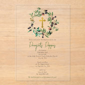 Griechisch-orthodoxe Weihnachtsfeier Taufe Lebensg Acryleinladungen (Vorderseite)