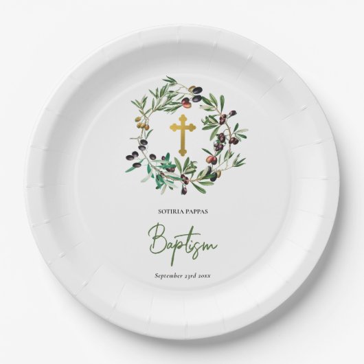 Griechisch-orthodoxe Weihnachtsfeier Taufe Lebensg Pappteller (Vorderseite)