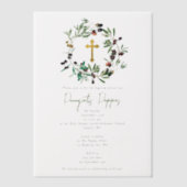 Griechisch-orthodoxe Weihnachtsfeier Taufe Lebensg Pergament Einladungen (Vorderseite)