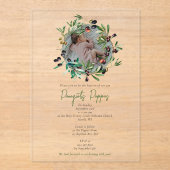 Griechisch-orthodoxe Weihnachtsfeier Taufe Oliven Acryleinladungen (Vorderseite)