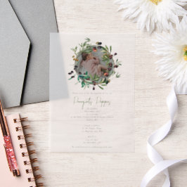 Griechisch-orthodoxe Weihnachtsfeier Taufe Oliven  Pergament Einladungen