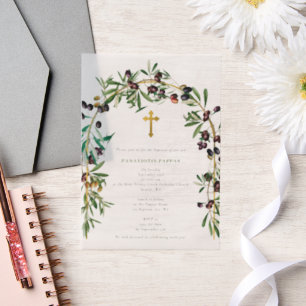 Griechisch-orthodoxe Weihnachtsfeier Taufkirche Pergament Einladungen