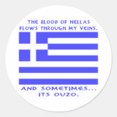 Griechisch Ouzo Runder Aufkleber (Vorderseite)