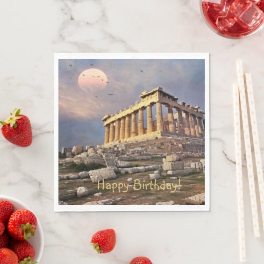 Griechisch Parthenon Birthday Serviette (Beispiel)