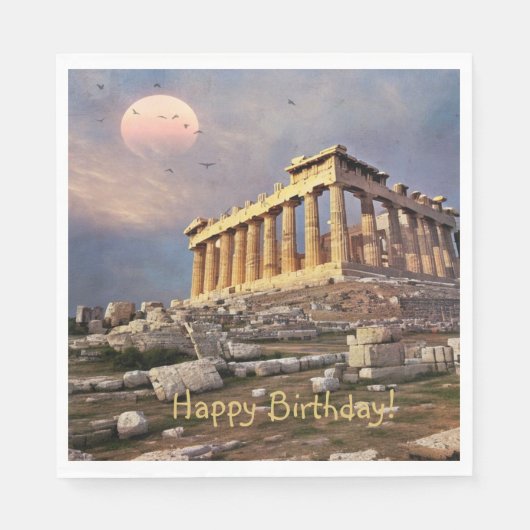 Griechisch Parthenon Birthday Serviette (Vorderseite)