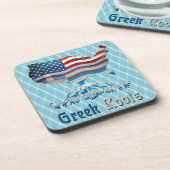 Griechisch Roots American Map Cork Untersetzer (Linke Seite)