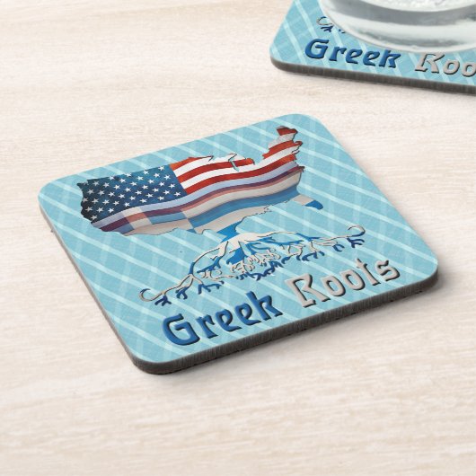 Griechisch Roots American Map Cork Untersetzer (Linke Seite)