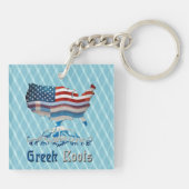 Griechisch Roots American Map Keyring Schlüsselanhänger (Rückseite)
