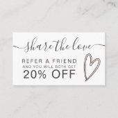 griechisch rosa Herzensskript Schriftart teilen di Empfehlungskarte (Vorderseite)