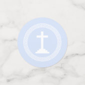 Griechisch-Schlüsselblauer Taufe Konfetti (Klein Vorderseite)