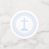 Griechisch-Schlüsselblauer Taufe Konfetti (Klein Vorderseite)