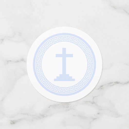 Griechisch-Schlüsselblauer Taufe Konfetti (Klein Vorderseite)