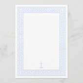 Griechisch-Schlüsselblauer Taufe Menükarte (Rückseite)