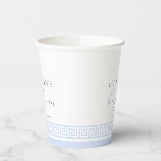 Griechisch-Schlüsselblauer Taufe Pappbecher (Links)