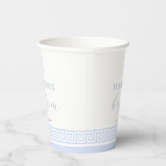 Griechisch-Schlüsselblauer Taufe Pappbecher (Rechts)