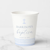 Griechisch-Schlüsselblauer Taufe Pappbecher (Vorderseite)