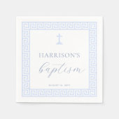 Griechisch-Schlüsselblauer Taufe Serviette (Vorderseite)