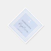 Griechisch-Schlüsselblauer Taufe Serviette (Ecke)