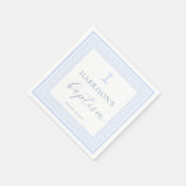 Griechisch-Schlüsselblauer Taufe Serviette (Ecke)