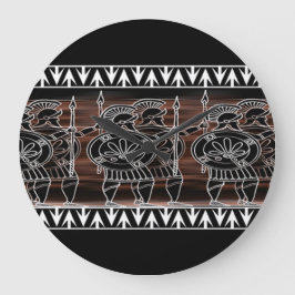 Griechisch-Schwarze-Bildtruppe Große Wanduhr