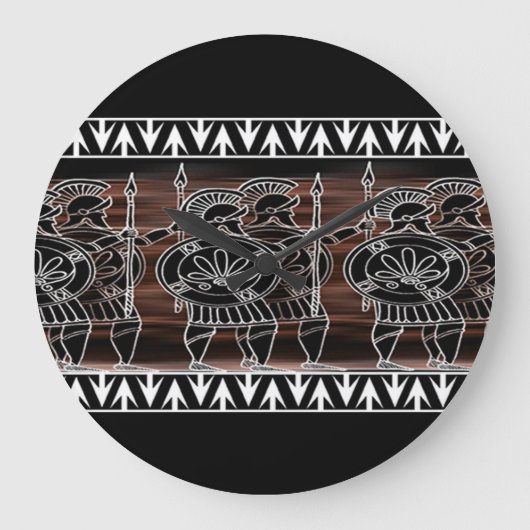 Griechisch-Schwarze-Bildtruppe Große Wanduhr (Vorderseite)