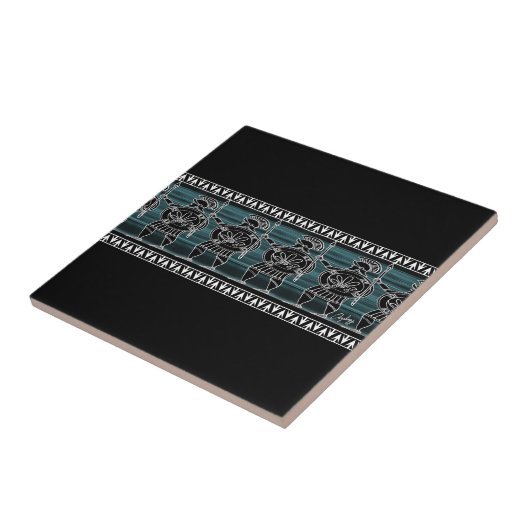 Griechisch-Schwarze Uhr Fliese (Seite)