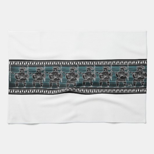 Griechisch-Schwarze Uhr Küchentuch (Horizontal)