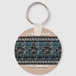 Griechisch-Schwarze Uhr Schlüsselanhänger