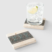 Griechisch-Schwarze Uhr Steinuntersetzer (Seitenansicht)