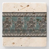 Griechisch-Schwarze Uhr Steinuntersetzer (Vorderseite)