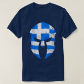 Griechisch Spartan Helmet Flag Geschenk für Männer T-Shirt (Design vorne)