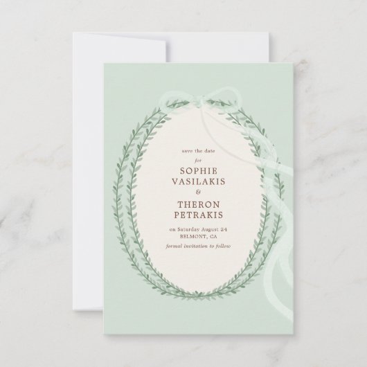 Griechisch Stefana Save The Date (Vorderseite)